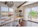 Bright dining room with vaulted ceilings and an access door to the deck at 2020 Cotton Barn Ct, Wendell, NC 27591