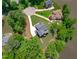 Lakefront new construction home showing yard and neighborhood in an aerial view at 248 Ashford Dr, Pittsboro, NC 27312