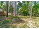 Expansive backyard with mature trees, offering privacy and plenty of space for outdoor activities at 3 Haggis Ct, Durham, NC 27705