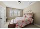 Comfortable bedroom with a window for lots of natural light, a decorative bed, and modern touches at 300 Redhill Rd, Holly Springs, NC 27540