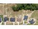 Aerial view of a residential neighborhood, showcasing expansive lots in a beautiful community at 351 Lowery Ln, Benson, NC 27504