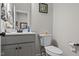 Half bathroom with marble vanity and modern fixtures at 351 Lowery Ln, Benson, NC 27504