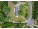 Overhead picture reveals a long rectangular backyard at 4605 Malor Dr, Wake Forest, NC 27587