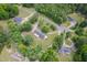 An aerial shot displays the homes on this residential street at 4605 Malor Dr, Wake Forest, NC 27587