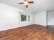 Bright and airy living room with hardwood floors, a large bay window and neutral color palette at 4605 Malor Dr, Wake Forest, NC 27587