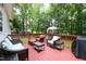 The deck offers a serene retreat with views of the lush backyard and natural surroundings at 687 W Watson Rd, Benson, NC 27504