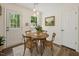Cozy dining area with a wooden table set, pendant lights, and natural lighting at 856 Williams White Rd, Zebulon, NC 27597