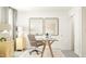 Cozy home office featuring a glass-topped desk, neutral carpet, stylish decor, and good natural light at 88 Blossom Field Way, Angier, NC 27501