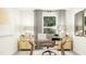 Bright home office featuring a glass-topped desk, stylish decor, neutral carpet, and good natural light at 88 Blossom Field Way, Angier, NC 27501