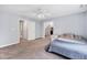 Spacious bedroom featuring neutral walls and carpet, and a ceiling fan at 1001 Dairy House Ct, Wake Forest, NC 27587
