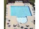 Overhead capture of pool with various seating options and a smaller pool at 1016 Matterhorn Dr, Fuquay Varina, NC 27526