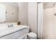 Bathroom featuring shower, toilet, sink and mirror at 103 Coleridge Ct, Carrboro, NC 27510