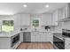 Bright kitchen features all-white cabinets, stainless steel appliances, and marble countertops at 11817 Coachmans Way, Raleigh, NC 27614