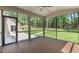 Enjoy nature in the screened-in porch with wood floors and views of the manicured lawn at 11817 Coachmans Way, Raleigh, NC 27614