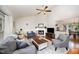 Comfortable living room with vaulted ceilings, fireplace, neutral decor, and open access to the kitchen at 200 W Woodcroft Pkwy # 57B, Durham, NC 27713