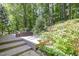 Expansive back deck area with outdoor seating, perfect for entertaining in a serene wooded setting at 203 Old Forest Creek Dr, Chapel Hill, NC 27514