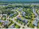 Aerial view of neighborhood showcasing the home's location with mature trees and street layout at 208 Bridle Boast Rd, Cary, NC 27519