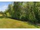 Large, lush backyard featuring beautiful greenery, trees, and a secure fence line at 211 Ibis Ln, Durham, NC 27703