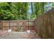 Inviting backyard features a wood fence for privacy and string lights for ambiance at 2233 Alpine Rd, Durham, NC 27707