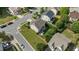 Aerial view of a two-story home with a well-manicured lawn and fenced backyard at 2361 Rainy Lake St, Wake Forest, NC 27587