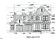 Detailed front elevation blueprint showcasing a charming home design with a two-car garage and classic architectural details at 249 Deer Tail Ln # 45, Fuquay Varina, NC 27526