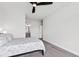 Bedroom featuring neutral walls, carpet flooring, ceiling fan, and an ensuite bathroom at 272 High Woods Rdg, Chapel Hill, NC 27517