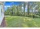 Sprawling, grassy backyard with a black iron fence and a treeline for privacy at 30 Sawtooth Oak Ln, Youngsville, NC 27596
