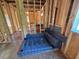 Unfinished bathroom shows new construction with waterproofing for custom shower at 332 Inspiration Way, Fuquay Varina, NC 27526