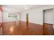 Hardwood floors highlight the open-concept floor plan at 340 Orbison Dr, Cary, NC 27519
