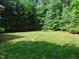 Spacious backyard with well-maintained lawn and view of the surrounding mature trees at 4144 Fairport Rd, Kittrell, NC 27544
