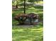 Charming front yard with blooming rose bushes and a quaint birdhouse at 4144 Fairport Rd, Kittrell, NC 27544