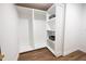 Spacious walk-in closet with ample shelving and storage space, perfect for organizing clothes and accessories at 500 Grigsby Ave, Holly Springs, NC 27540