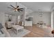 Open-concept living space featuring a living room, dining area and view to the kitchen at 5316 Tanglewood Pine Ln, Raleigh, NC 27610