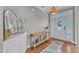 Inviting foyer with hardwood floors, stylish decor, and a view of the front door at 736 Varina Ln, Fuquay Varina, NC 27526