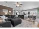 Spacious living room with kitchen and dining area, great for entertaining guests at 784 Cypress Rd, Cameron, NC 28326