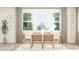 Dining area with modern table, chairs, neutral curtains and natural light at 84 Blossom Field Way, Angier, NC 27501