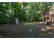 A large backyard with a wooden shed, partially fenced at 1005 Temple St, Raleigh, NC 27609