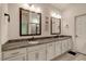 Spacious bathroom with dual sinks, granite countertops, and ample cabinet space at 10304 Stallion Way, Bahama, NC 27503
