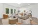 Bright living space showcasing the open concept design, connecting living, dining, and kitchen at 105 Mable Court # 10, Lillington, NC 27546