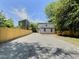 Rear view of the house with gravel landscaping, adjacent to a wooden fence at 114 N Guthrie Ave, Durham, NC 27703
