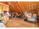 Unfinished attic featuring exposed beams and holiday decorations at 12500 Richmond Run Dr, Raleigh, NC 27614