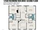 Second floor plan highlighting bedroom layouts and bathroom locations for optimal space planning at 12500 Richmond Run Dr, Raleigh, NC 27614