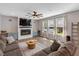 Inviting living room with a fireplace, TV, and comfortable seating at 128 Potomac River St, Garner, NC 27529