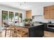 Spacious kitchen island with bar seating, modern appliances, and easy access to the outdoor living area at 1405 Watts St, Durham, NC 27701