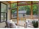 Cozy screened porch with comfortable seating and a view of the backyard at 1405 Watts St, Durham, NC 27701