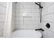 Elegant bathroom featuring a freestanding tub and a rainfall showerhead for a spa-like experience at 1503 Hollywood St, Durham, NC 27701