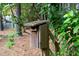 Rustic wooden birdhouse nestled among the trees, adding charm and character to the property at 201 Village Dr, Knightdale, NC 27545