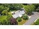 Overhead view of a property with large backyard, metal roof, and mature trees at 202 Hilltop Ave, Garner, NC 27529