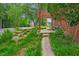 Charming front yard with walkway leading to porch with beautiful landscaping at 202 Hilltop Ave, Garner, NC 27529
