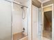 Bathroom with shower and linen storage at 223 Shadowbrook Dr, Burlington, NC 27215